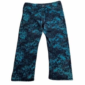 ALO Yoga Splatter High Waist Aqua Capri Leggings